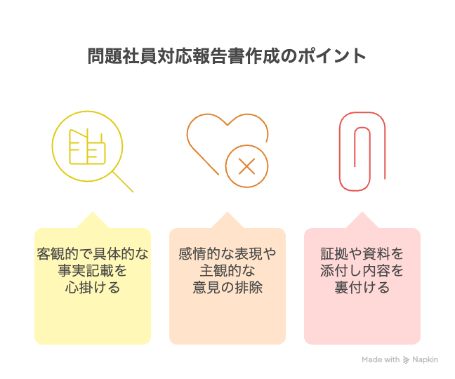 問題社員対応報告書作成のポイント