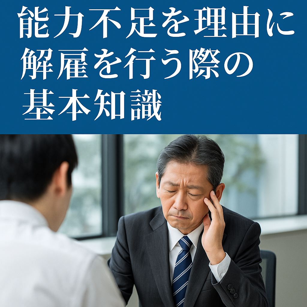 能力不足を理由に解雇を行う際の基本知識