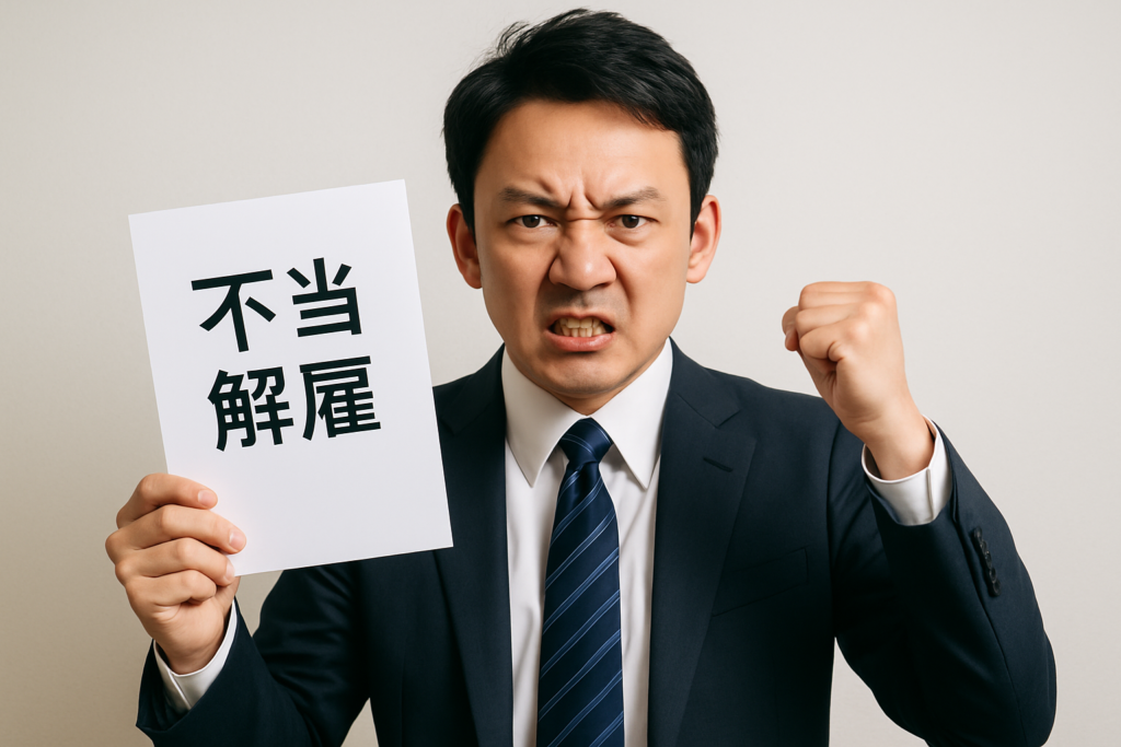 不当解雇されて怒っている人