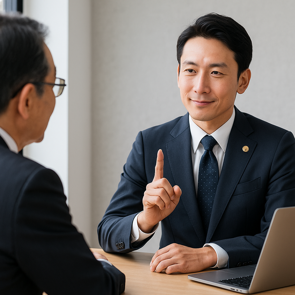 弁護士に相談している様子