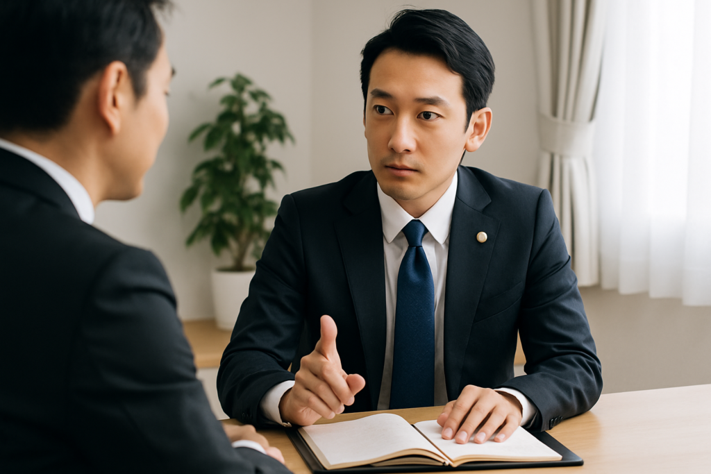 弁護士に相談している様子