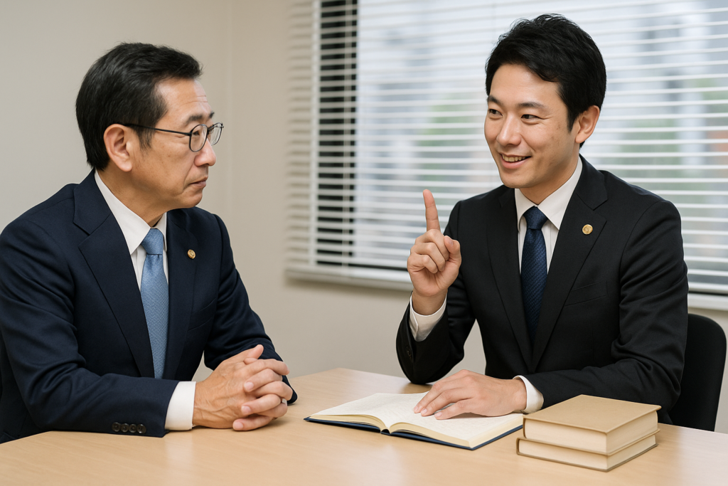 弁護士に相談している様子
