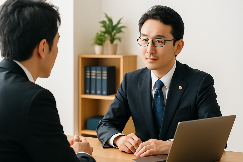 弁護士に相談している様子