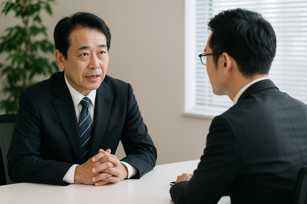 弁護士に相談している様子