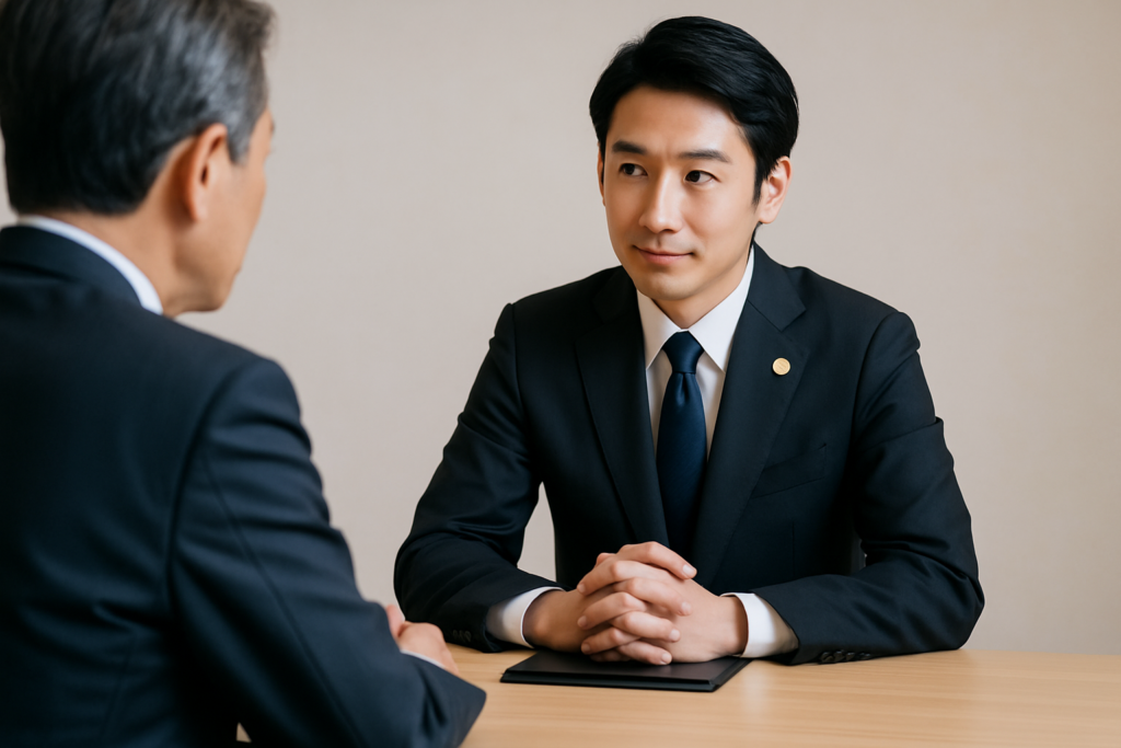 弁護士に相談している様子