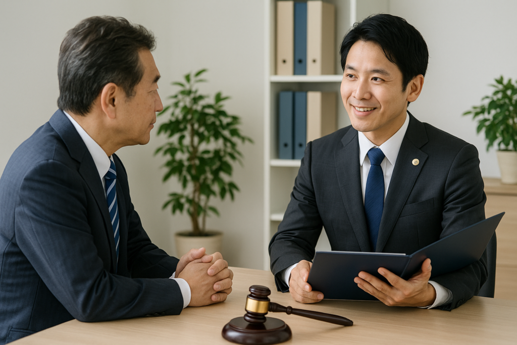 弁護士に相談している様子