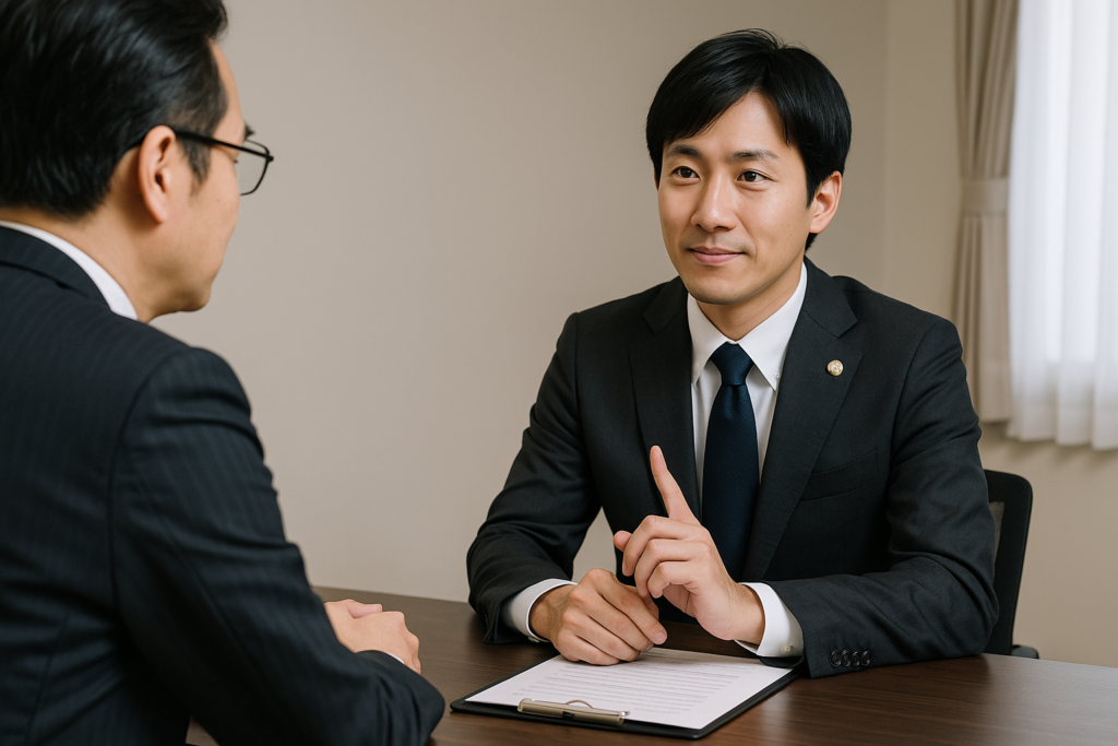 弁護士に相談している様子