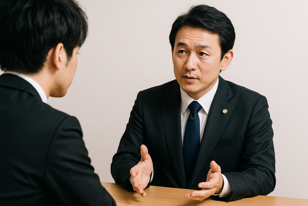 弁護士に相談している様子