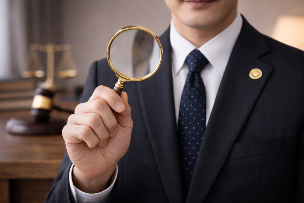 弁護士と虫眼鏡