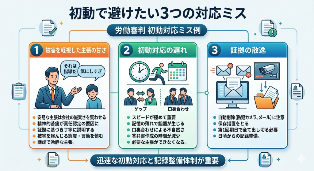 初動で避けたい3つの対応ミス