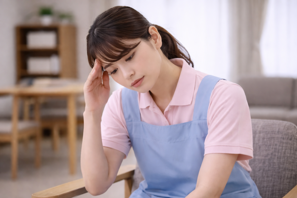 悩んでるスタッフ