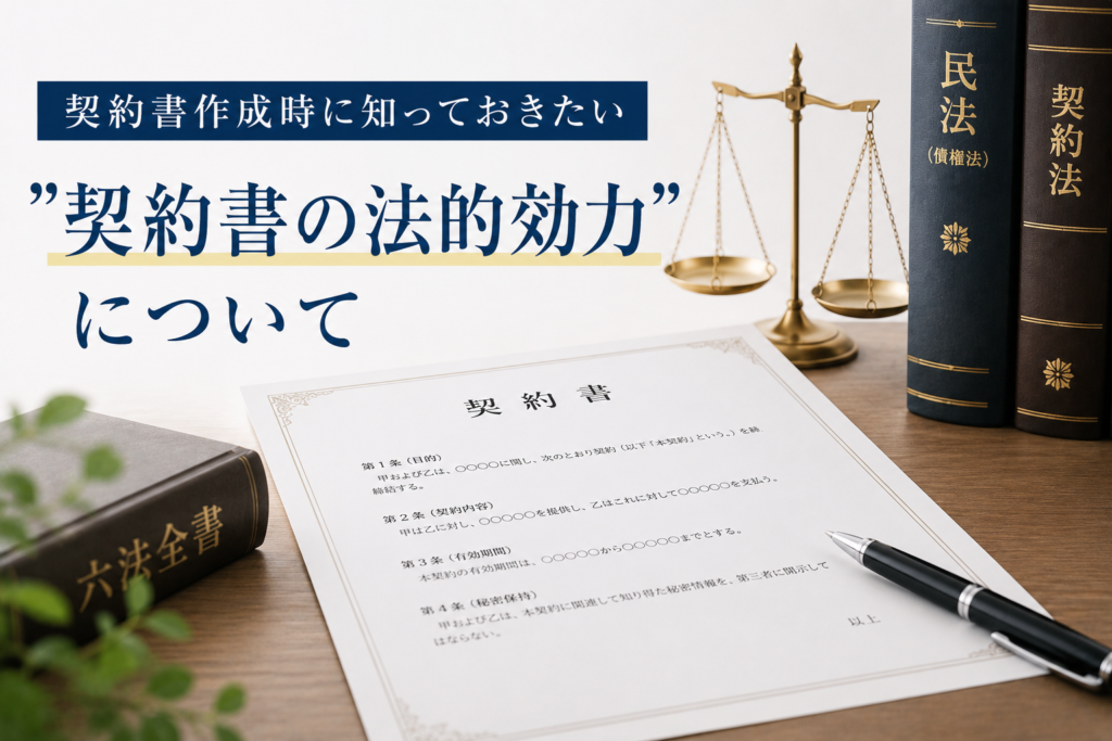 契約書作成時に知っておきたい”契約書の法的効力”について