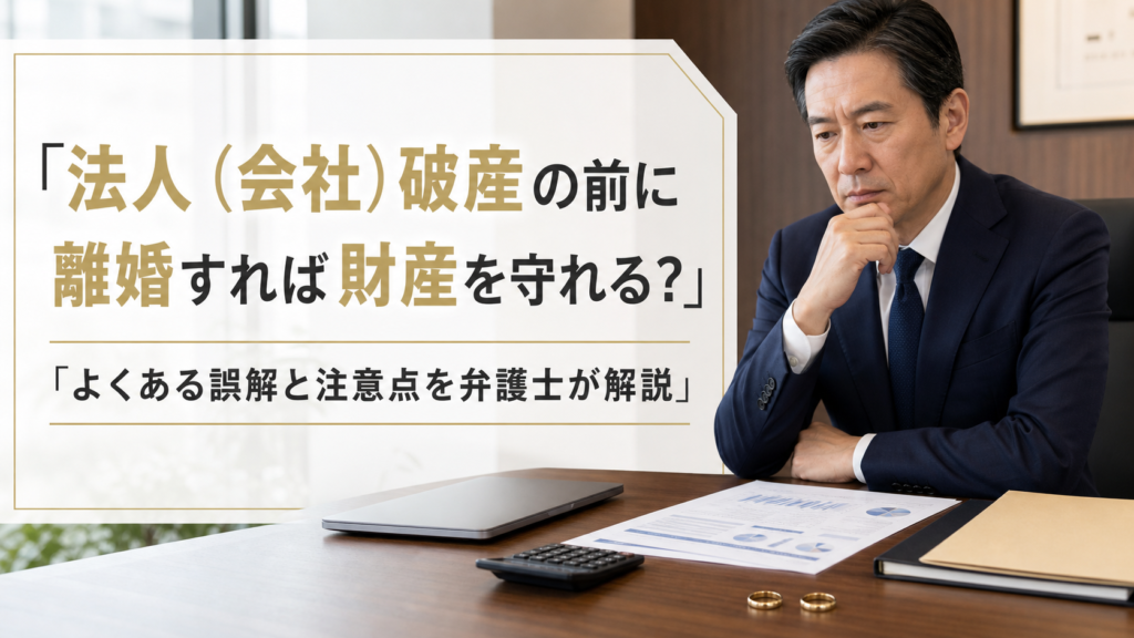 法人(会社)破産の前に離婚すれば財産を守れる?よくある誤解と注意点を弁護士が解説