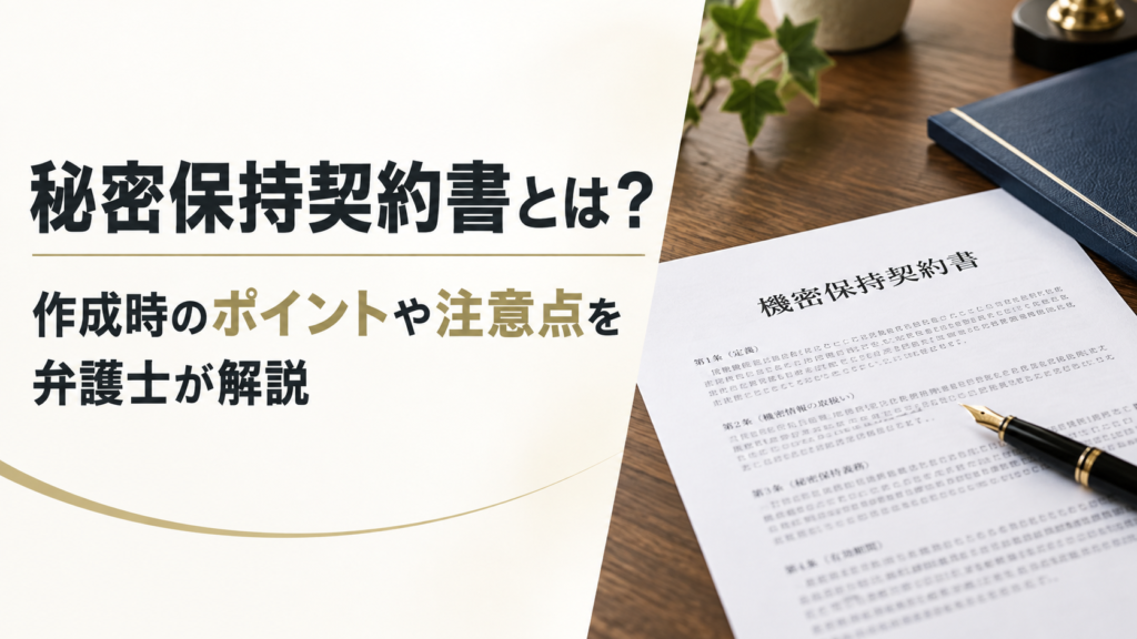 秘密保持契約書とは?作成時のポイントや注意点を弁護士が解説