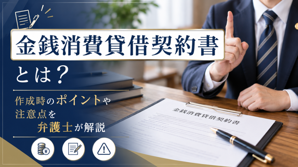 金銭消費貸借契約書とは？作成時のポイントや注意点を弁護士が解説